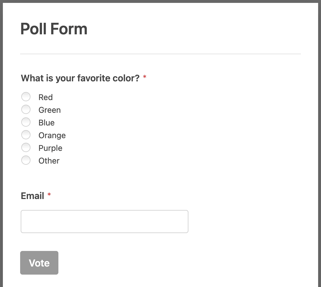 The Poll Form template