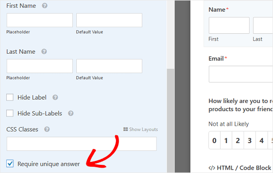 wordpress contest unique answer setting