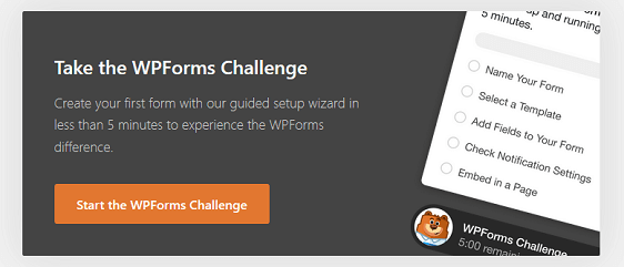 wpforms challenge prompt