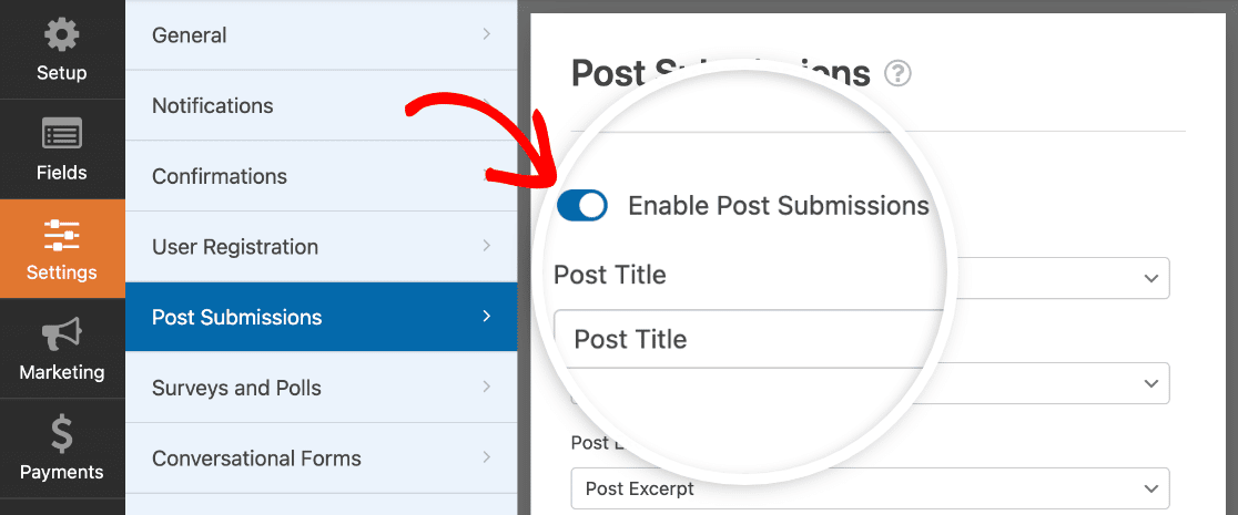 Enabling post submissions