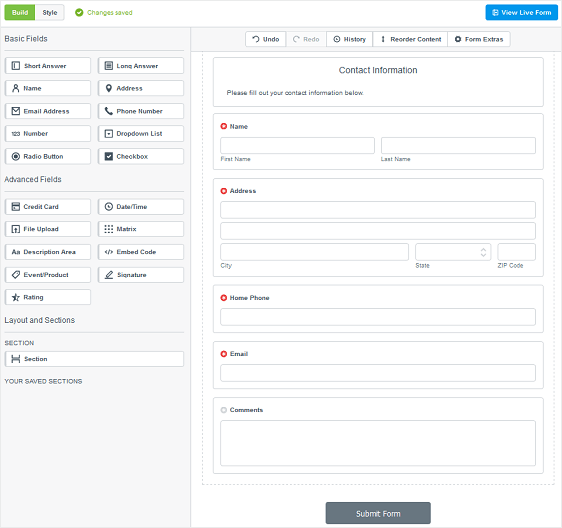 formstack interface