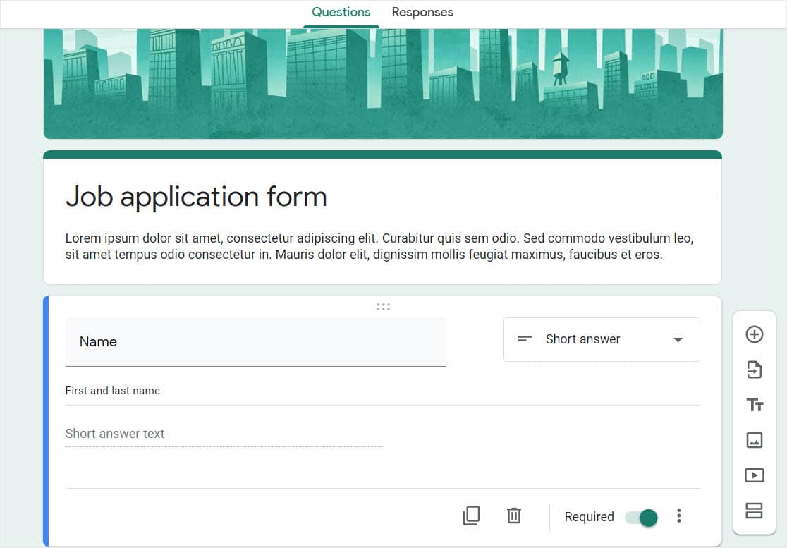 google forms template