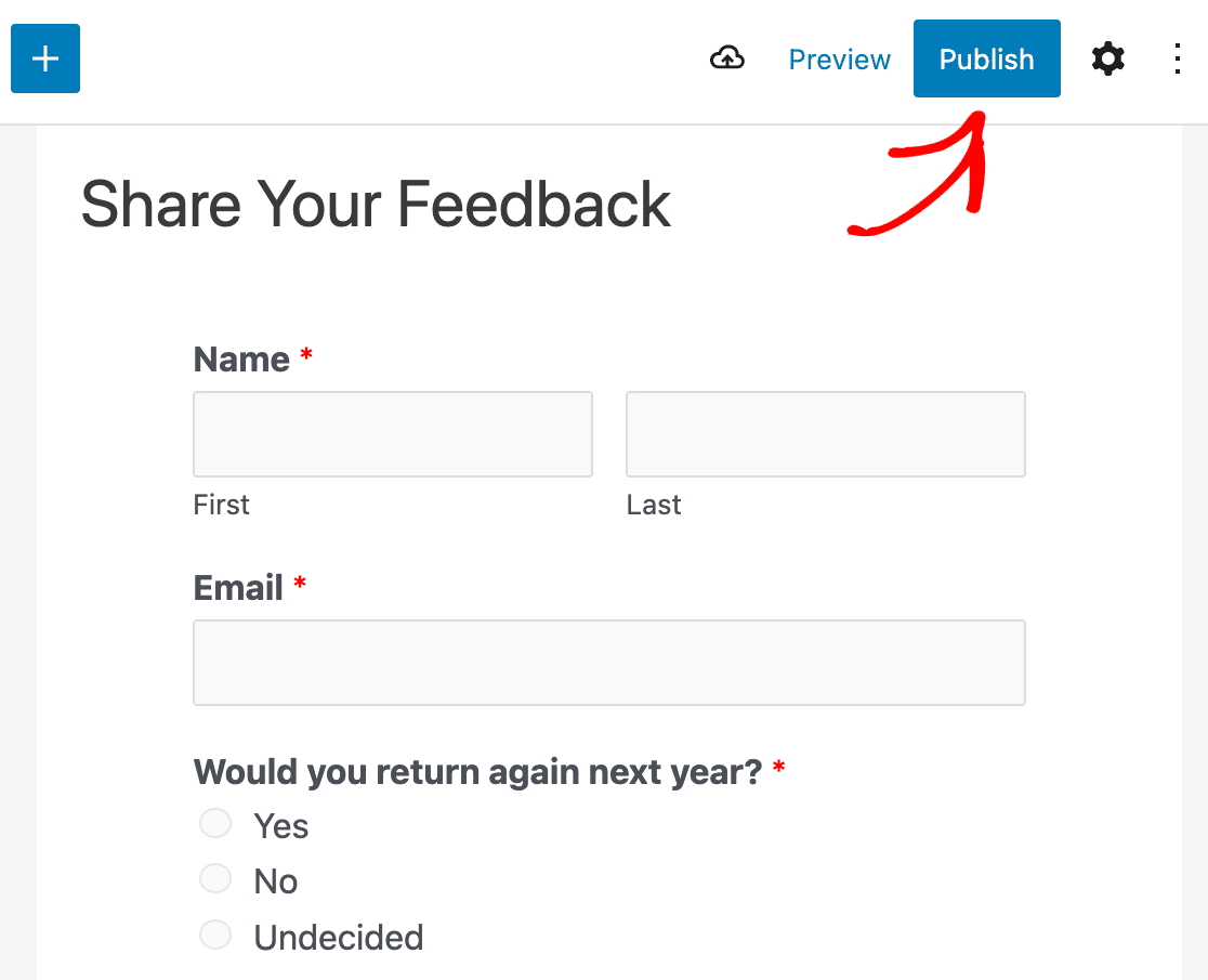 Publishing your event feedback form