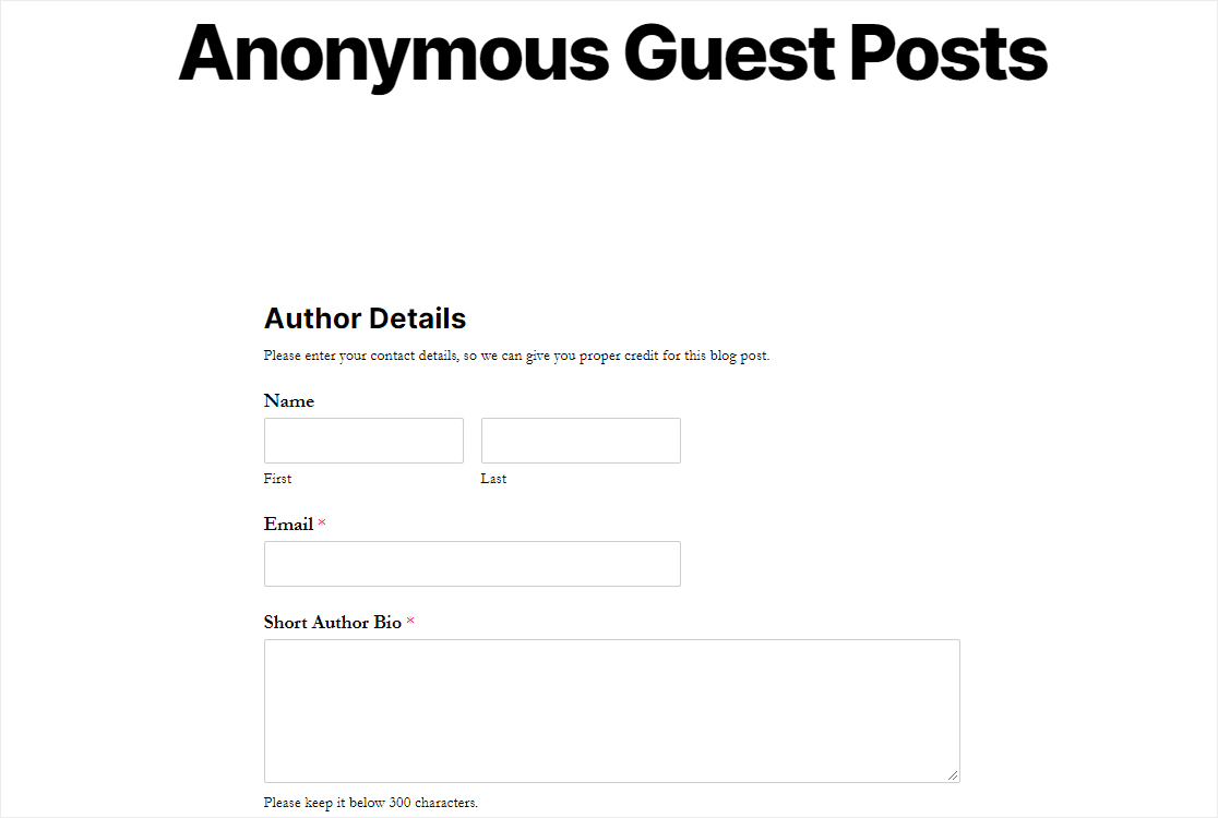 published anonymous guest post form