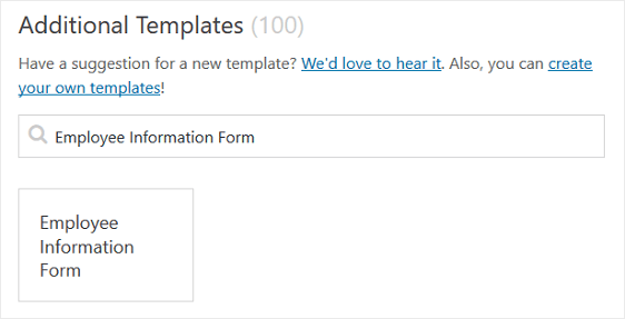 employee information form template
