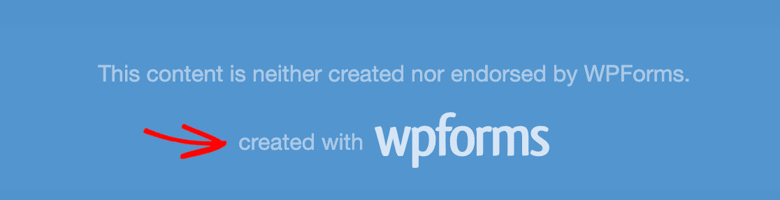 The WPForms branding that is added to form pages by default