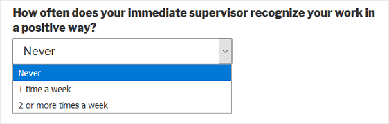 manager recognition dropdown
