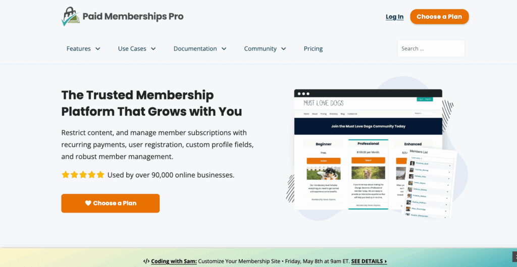 paidmembershipspro homepage
