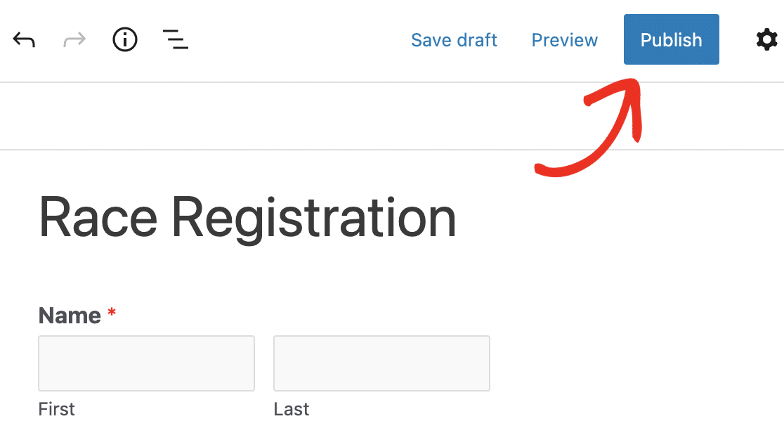 Publishing your race registration form