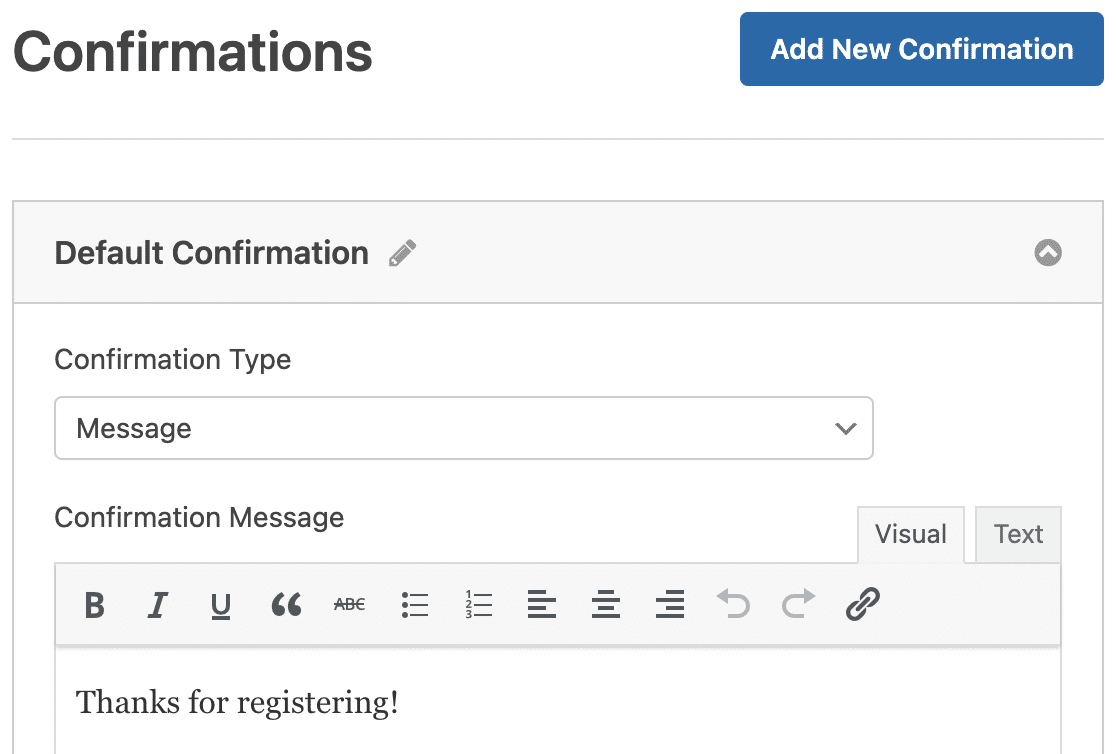 A race registration confirmation