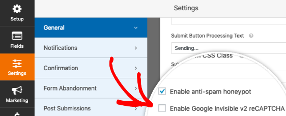 Enable reCAPTCHA on a form