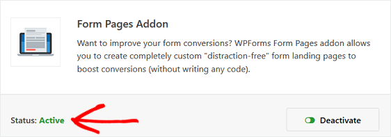wpforms form pages addon
