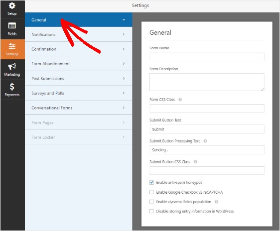 complaint-form-general-settings