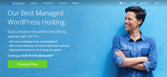 Bluehost managed WordPress hosting