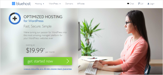Bluehost Optimized Hosting for WordPress