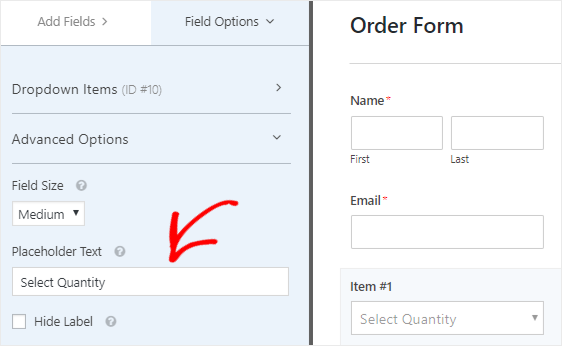 WPForms 주문 양식에 상품 옵션 추가하기