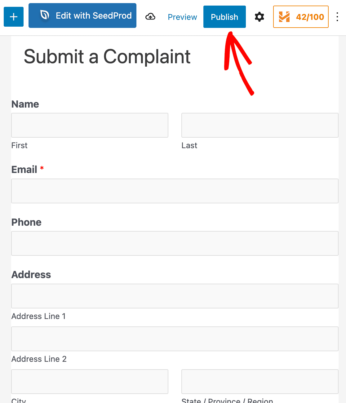 Publishing your complaint form