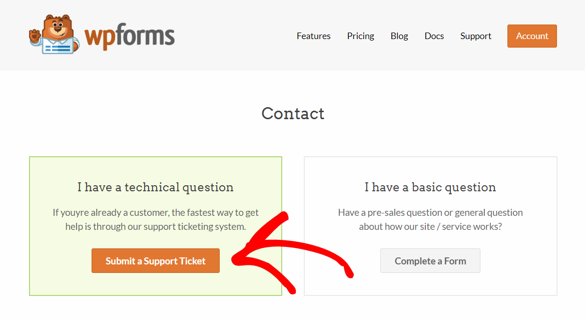 Submitting a support ticket