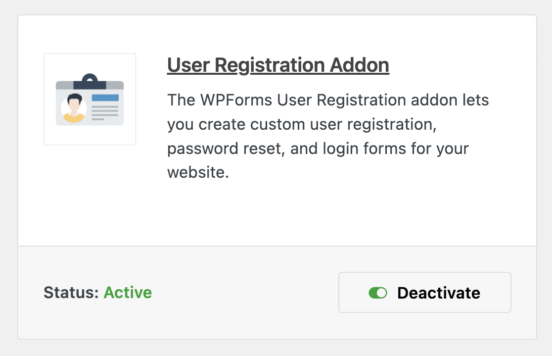 Installing the User Registration addon