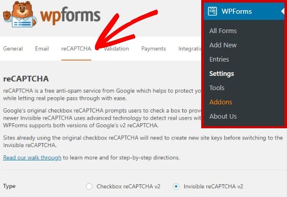 wpforms-recaptcha-settings-invisible