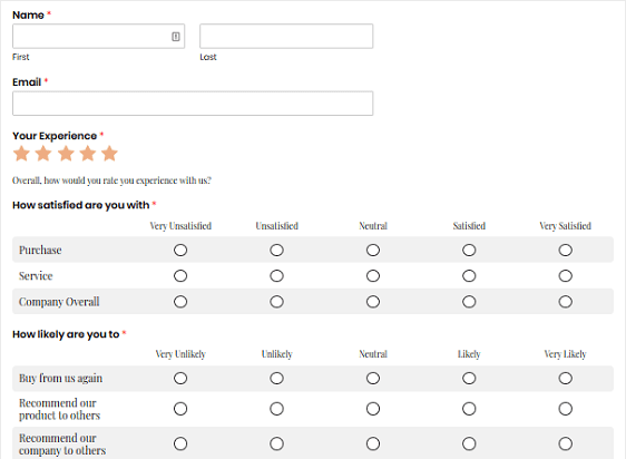 WPForms Survey Form Example