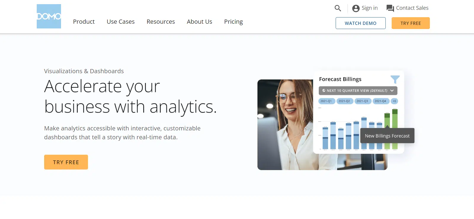 Domo data visualization app