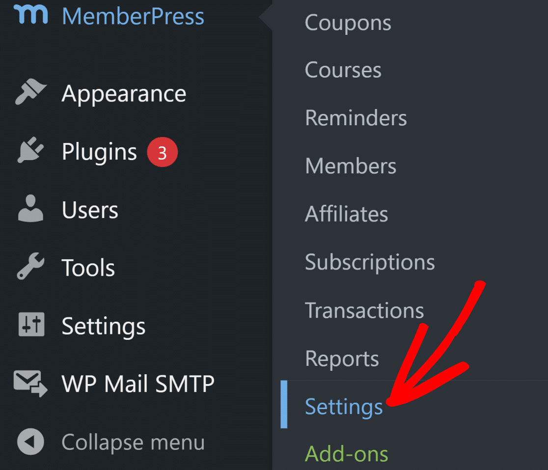MemberPress settings