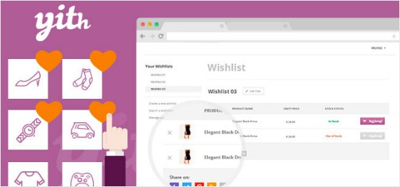 YITH WooCommerce Wishlist custom product