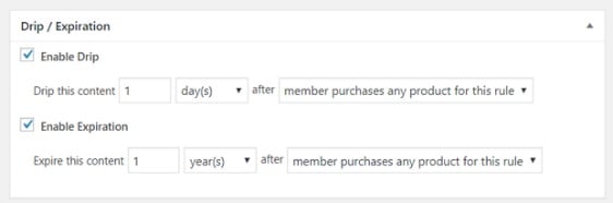 drip expiration settings memberpress setup