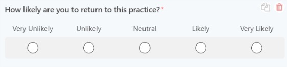 single row survey question