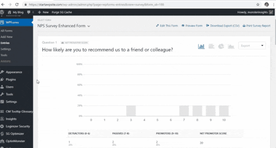 survey reports dashboard