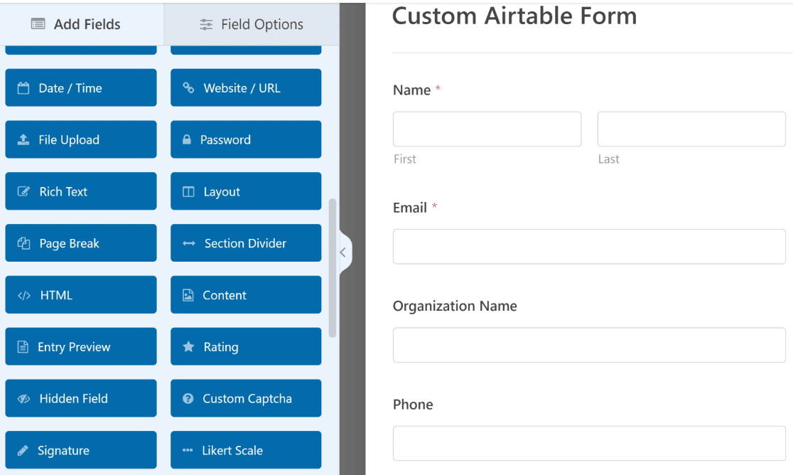 Customized Contact Form