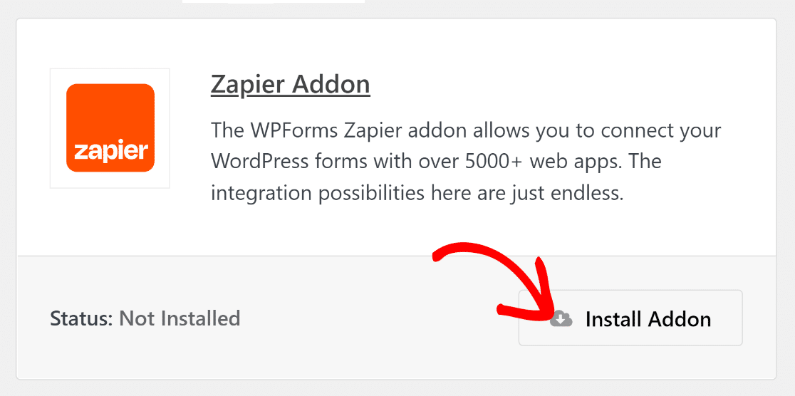 Install the Zapier addon