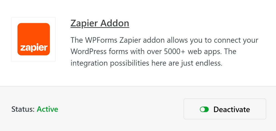 Zapier activated