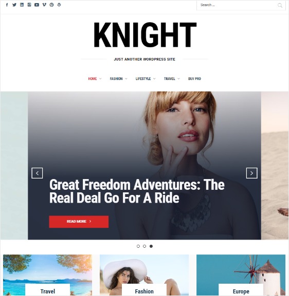 blog layouts knight theme