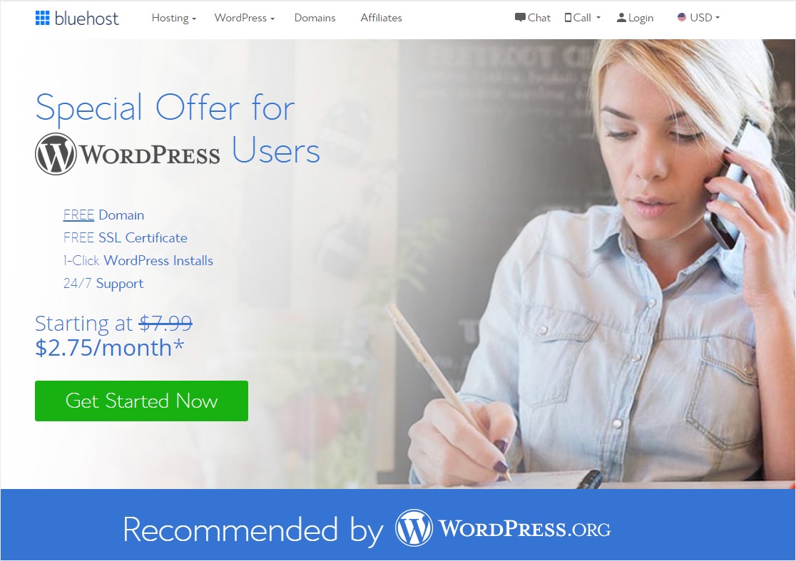 Bluehost WordPress hosting