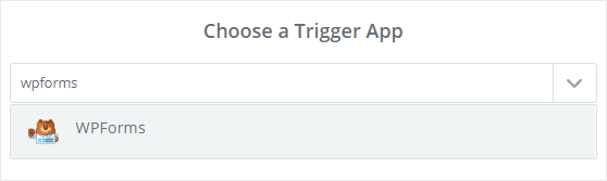 Choose WPForms as a trigger app