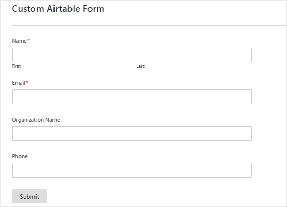 Custom Airtable Form Demo