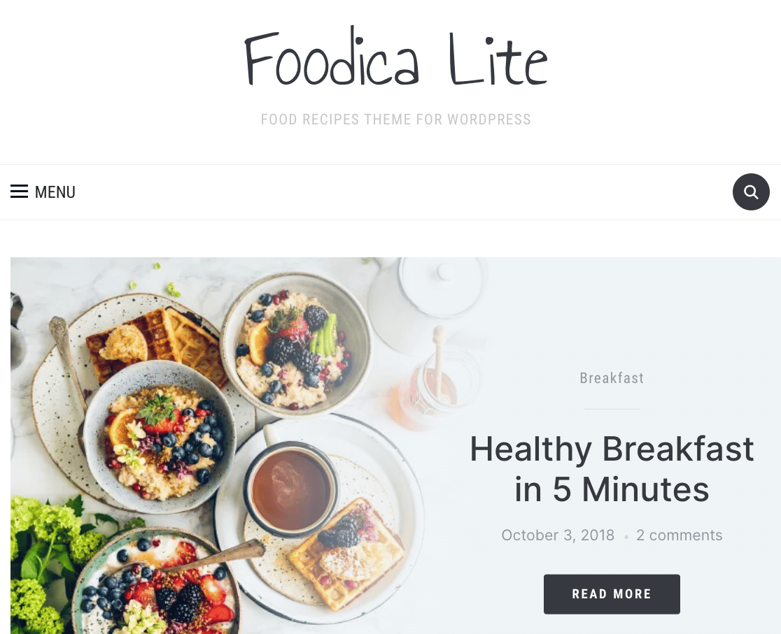 The Foodica Lite theme