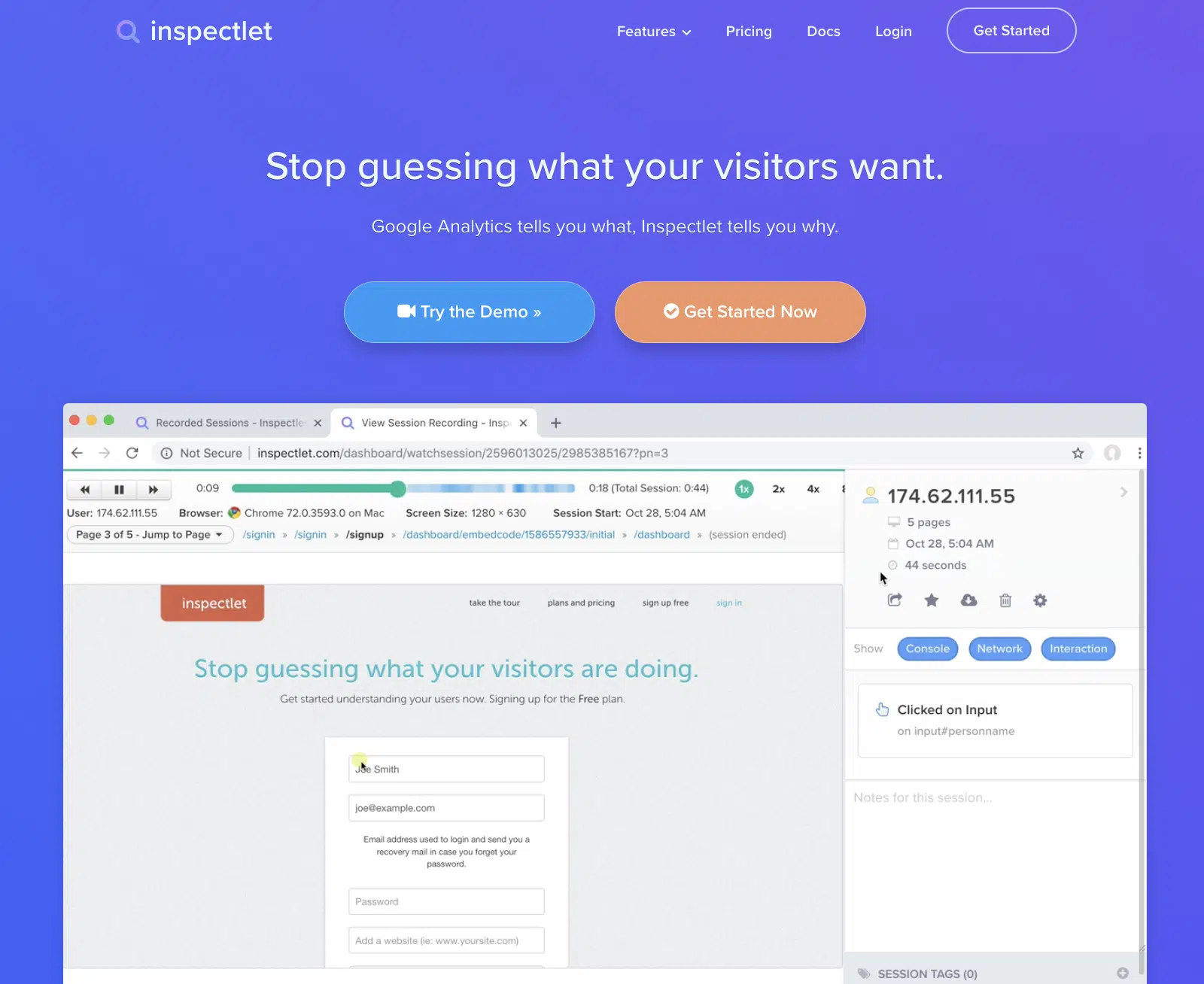 Inspectlet - WPForms Inspectlet