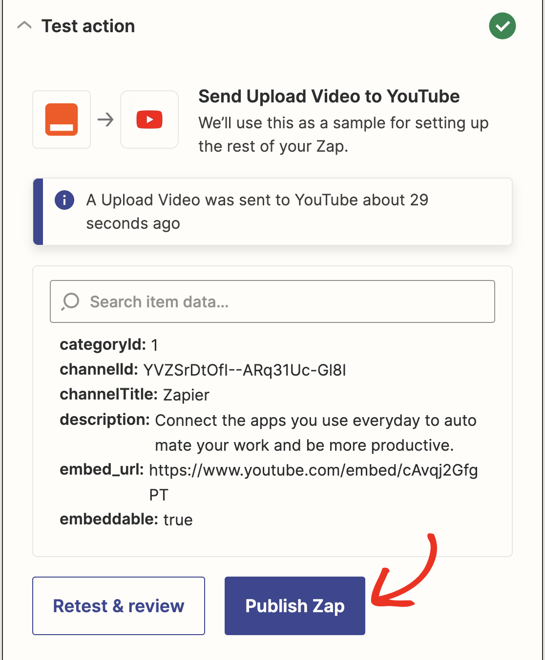 Publishing Your WPForms YouTube zap