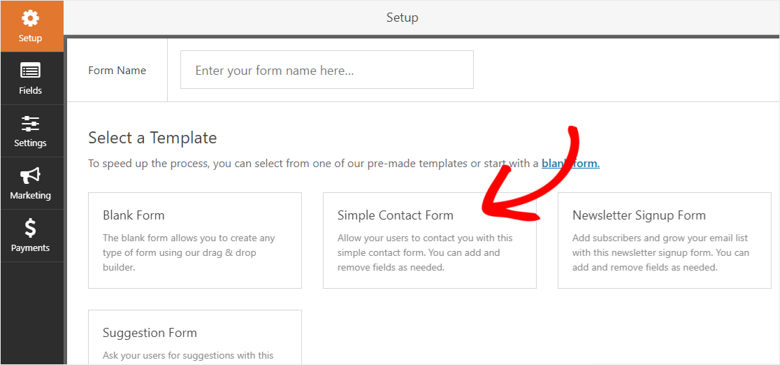Simple Contact Form template