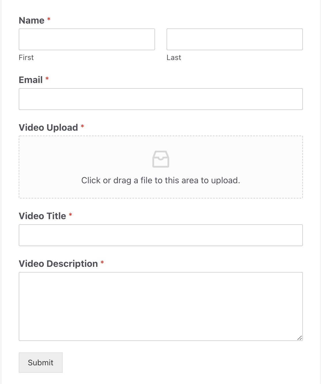 A Video Upload Form