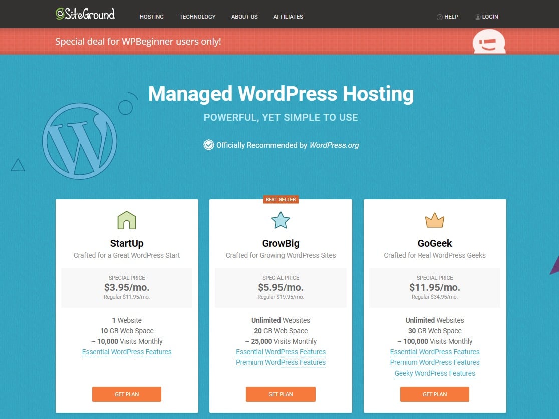 Wordpress hosting plans