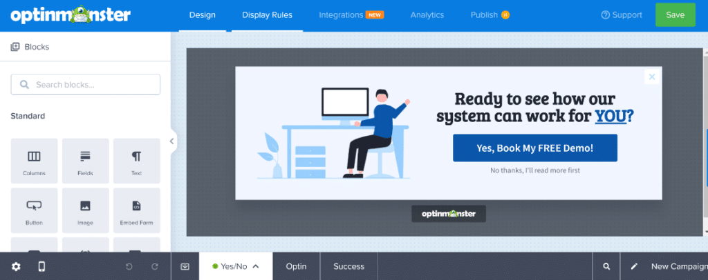 Editor do OptinMonster