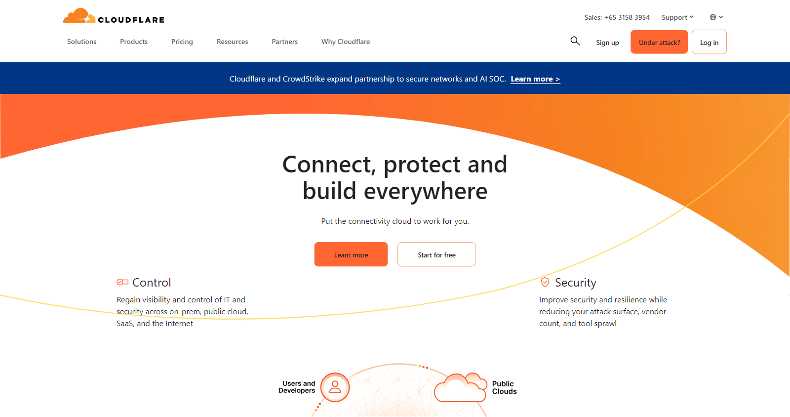 the cloudflare homepage