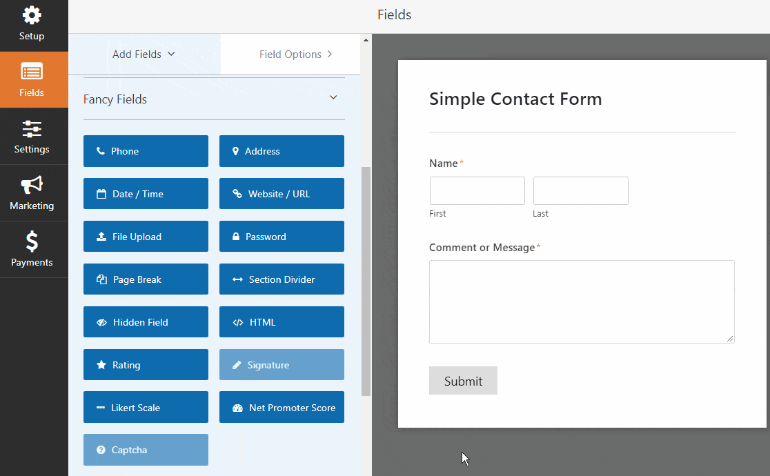 how to add a file upload field to a contact form