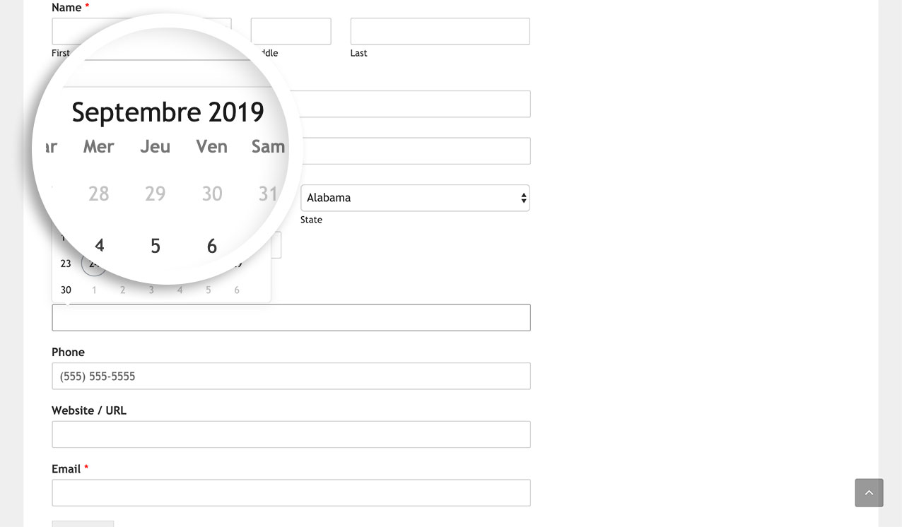 This is how the date picker now looks since we've changed our language