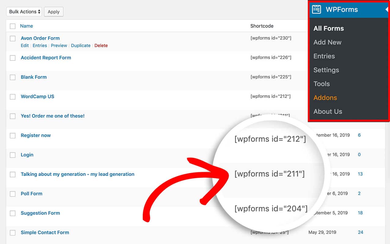 How to locate your form ID