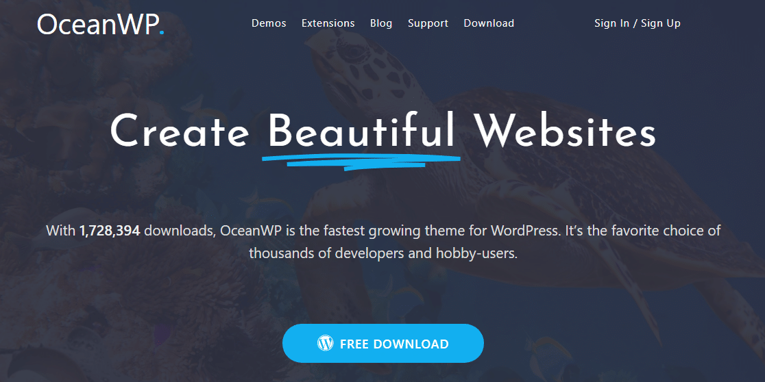 oceanwp minimalist themes with customization options